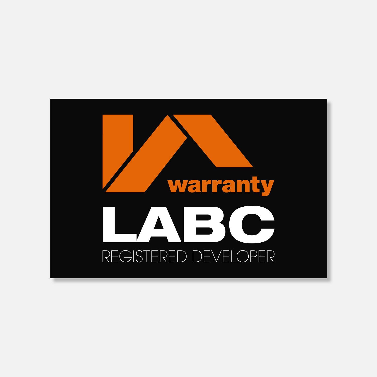 LABC Warranty Registered developer stickers (Pack of 3)