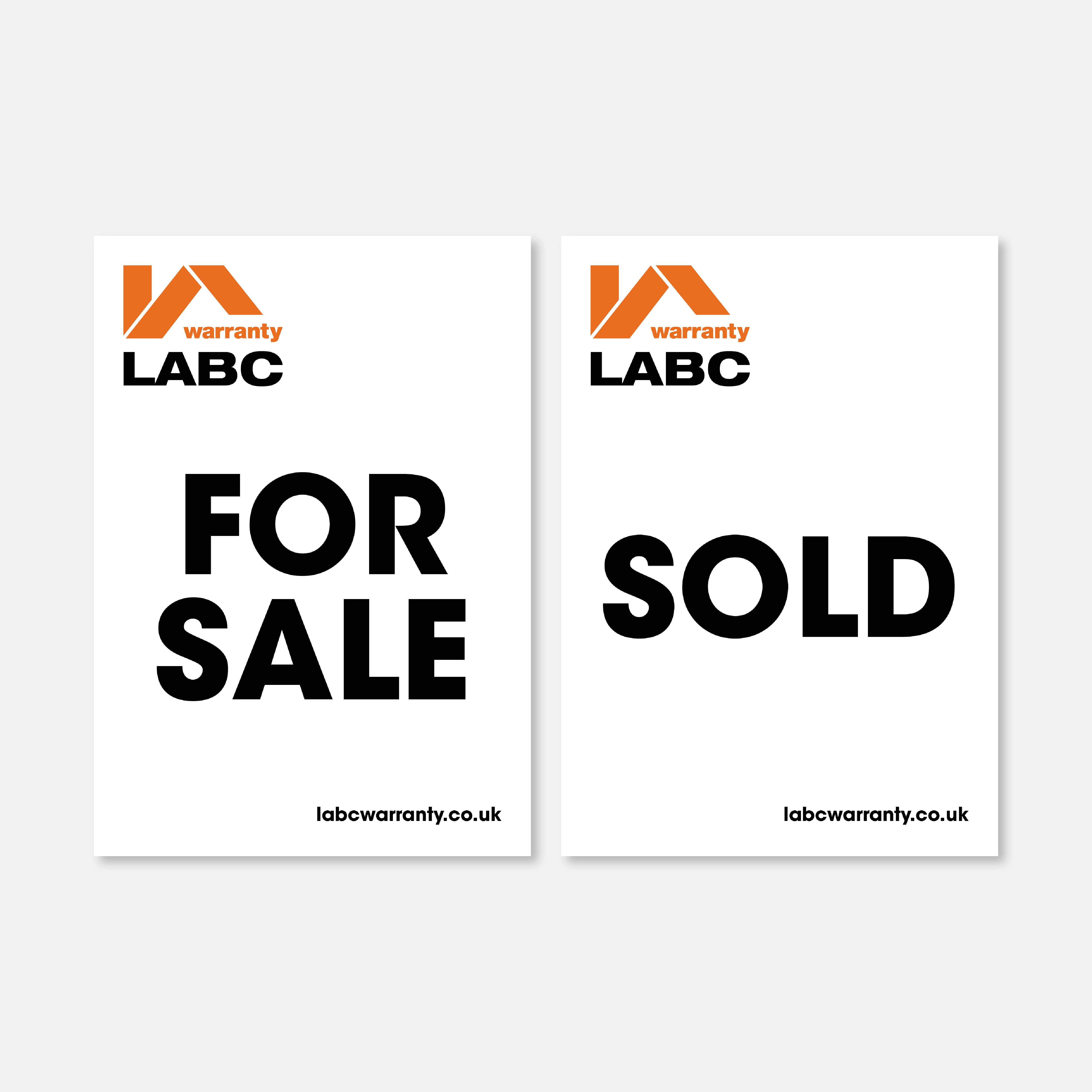 For Sale/Sold Window Stickers (5 of each) – LABC Warranty Shop